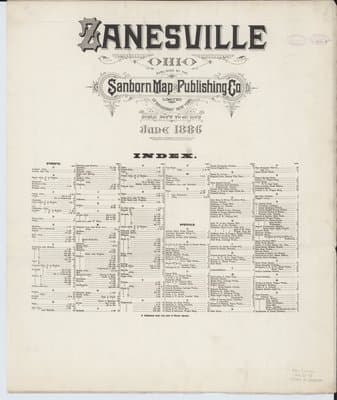 Sanborn Fire Insurance Map: Zanesville, Ohio (1886)