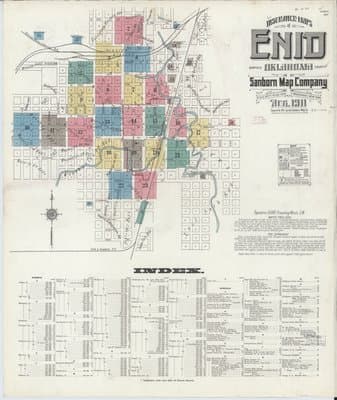 Sanborn Fire Insurance Map: Enid, Oklahoma (1911)