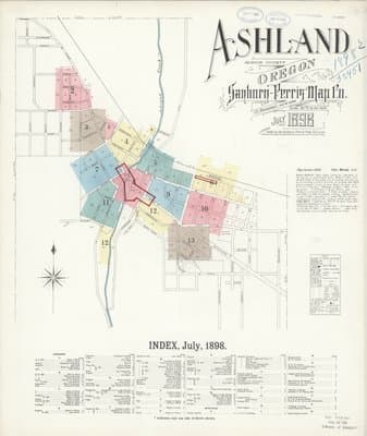 Sanborn Fire Insurance Map: Ashland, Oregon (1898)
