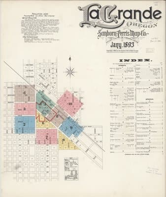 Sanborn Fire Insurance Map: La Grande, Oregon (1893)