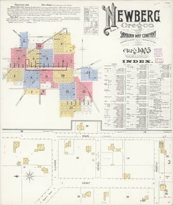 Sanborn Fire Insurance Map: Newberg, Oregon (1905)
