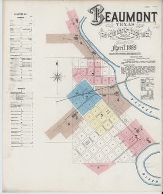 Sanborn Fire Insurance Map: Beaumont, Texas (1889)