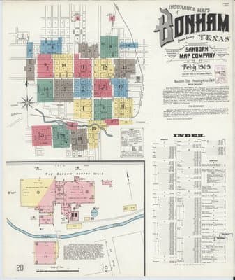 Sanborn Fire Insurance Map: Bonham, Texas (1909)