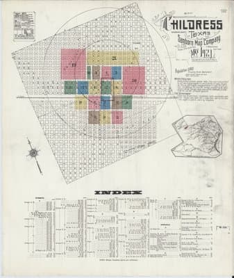 Sanborn Fire Insurance Map: Childress, Texas (1921)