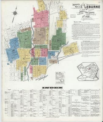 Sanborn Fire Insurance Map: Cleburne, Texas (1918)