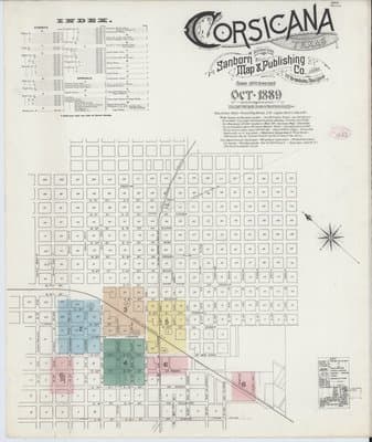 Sanborn Fire Insurance Map: Corsicana, Texas (1889)
