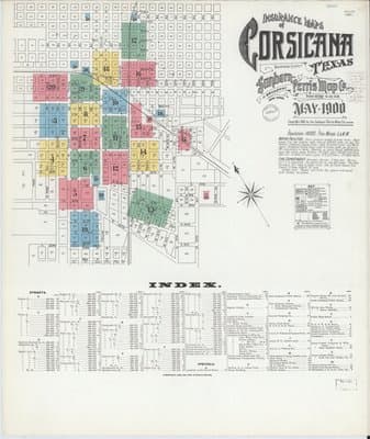 Sanborn Fire Insurance Map: Corsicana, Texas (1900)