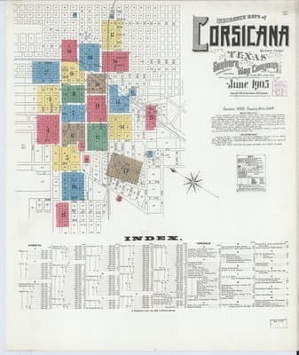 Sanborn Fire Insurance Map: Corsicana, Texas (1905)
