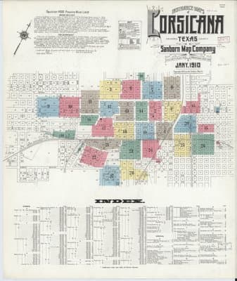 Sanborn Fire Insurance Map: Corsicana, Texas (1910)