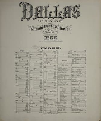 Sanborn Fire Insurance Map: Dallas, Texas (1888)