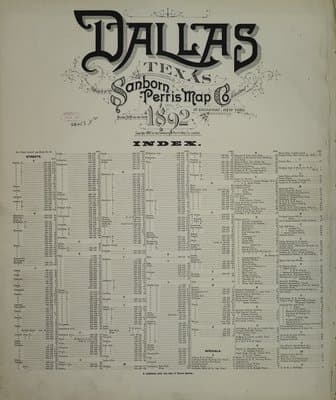 Sanborn Fire Insurance Map: Dallas (1892)