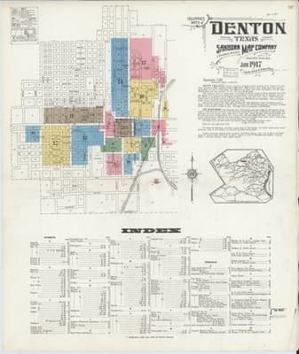 Sanborn Fire Insurance Map: Denton, Texas (1917)