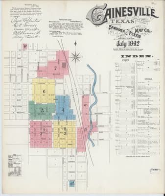 Sanborn Fire Insurance Map: Gainesville, Texas (1892)