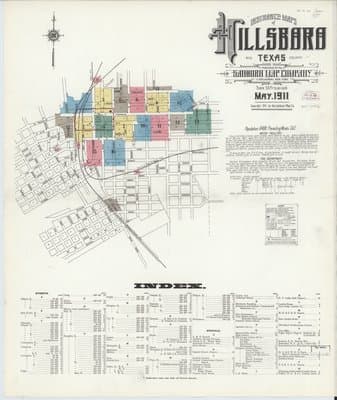 Sanborn Fire Insurance Map: Hillsboro, Texas (1911)