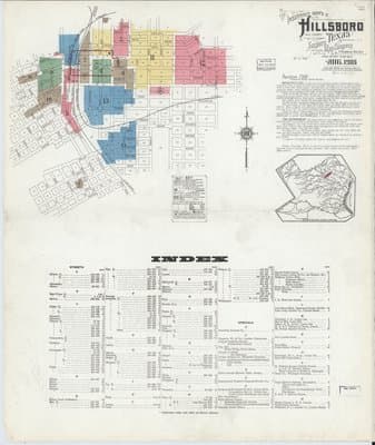 Sanborn Fire Insurance Map: Hillsboro, Texas (1918)