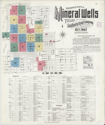 Sanborn Fire Insurance Map: Mineral Wells, Texas (1907)