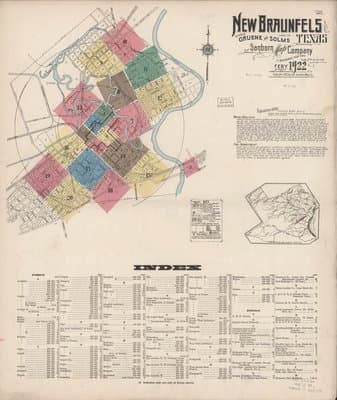 Sanborn Fire Insurance Map: New Braunfels, Texas (1922)