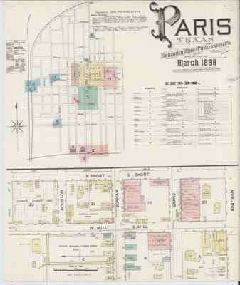 Sanborn Fire Insurance Map: Paris, Texas (1888)