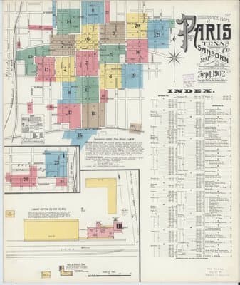 Sanborn Fire Insurance Map: Paris, Texas (1902)