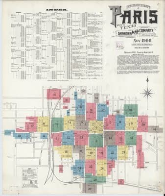 Sanborn Fire Insurance Map: Paris, Texas (1908)