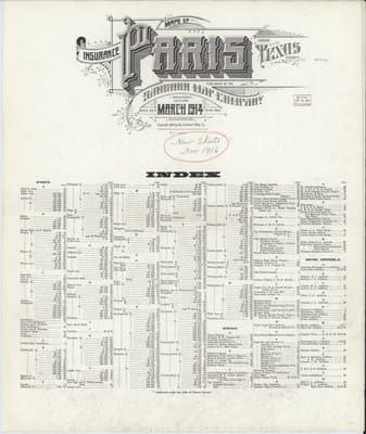 Sanborn Fire Insurance Map: Paris, Texas (1914)