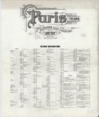 Sanborn Fire Insurance Map: Paris, Texas (1920)