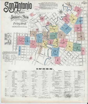 Sanborn Fire Insurance Map: San Antonio, Texas (1892)
