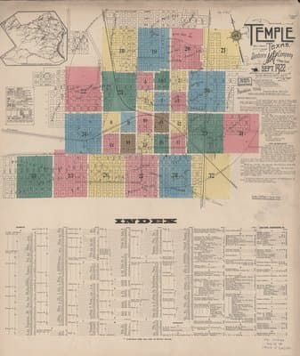 Sanborn Fire Insurance Map: Temple, Texas (1922)