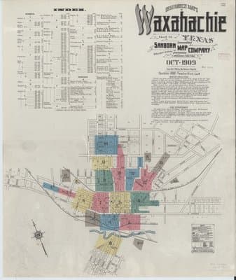Sanborn Fire Insurance Map: Waxahachie, Texas (1909)