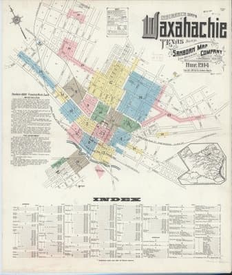 Sanborn Fire Insurance Map: Waxahachie, Texas (1914)