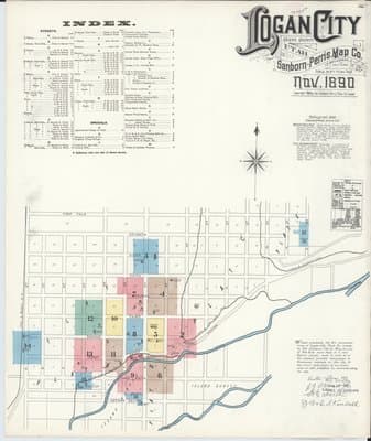 Sanborn Fire Insurance Map: Logan, Utah (1890)