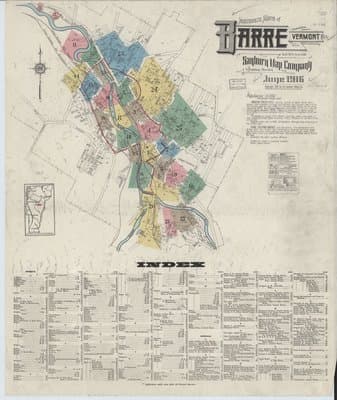 Sanborn Fire Insurance Map: Barre, Vermont (1916)