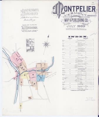 Sanborn Fire Insurance Map: Montpelier, Vermont (1889)