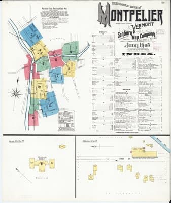 Sanborn Fire Insurance Map: Montpelier, Vermont (1905)