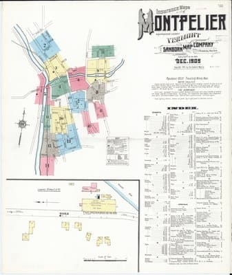 Sanborn Fire Insurance Map: Montpelier, Vermont (1909)