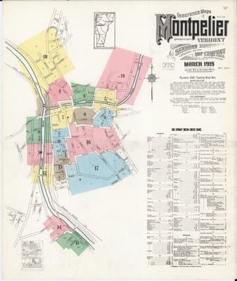 Sanborn Fire Insurance Map: Montpelier, Vermont (1915)