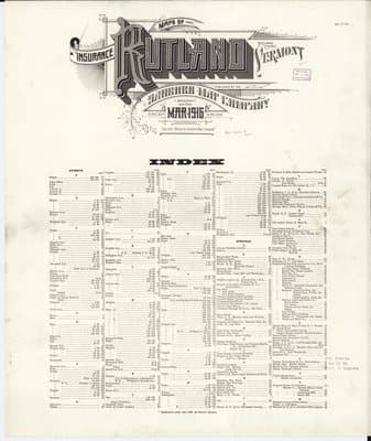 Sanborn Fire Insurance Map: Rutland, Vermont (1916)