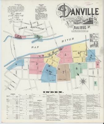 Sanborn Fire Insurance Map: Danville, Virginia (1890)