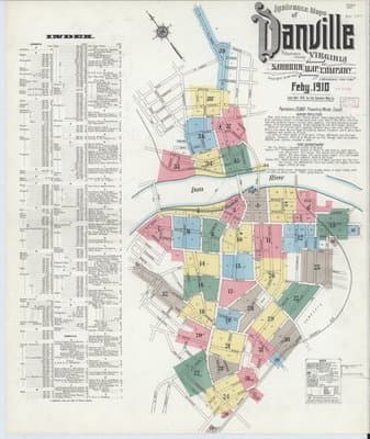 Sanborn Fire Insurance Map: Danville, Virginia (1910)