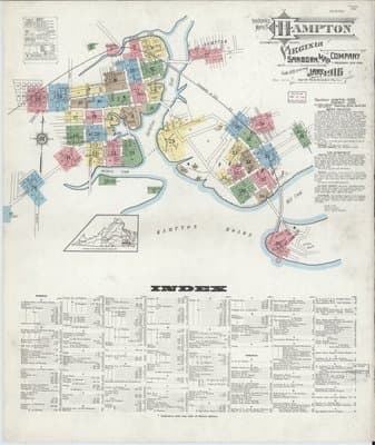 Sanborn Fire Insurance Map: Hampton, Virginia (1916)