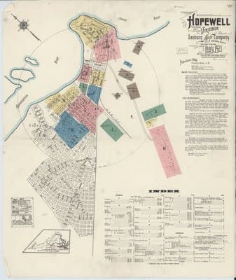Sanborn Fire Insurance Map: Hopewell, Virginia (1921)