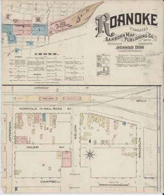 Sanborn Fire Insurance Map: Roanoke, Virginia (1886)