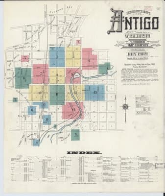 Sanborn Fire Insurance Map: Antigo, Wisconsin (1919)