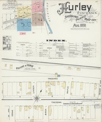 Sanborn Fire Insurance Map: Hurley, Wisconsin (1891)