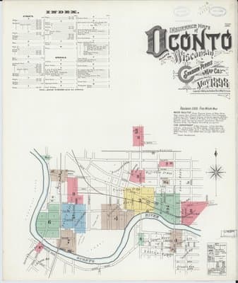 Sanborn Fire Insurance Map: Oconto, Wisconsin (1898)