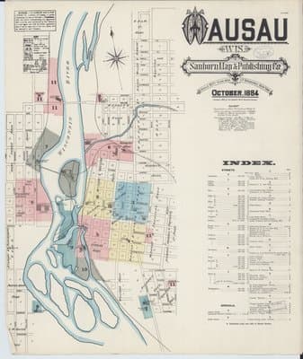 Sanborn Fire Insurance Map: Wausau, Wisconsin (1884)