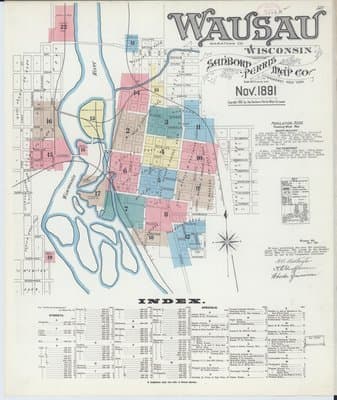 Sanborn Fire Insurance Map: Wausau, Wisconsin (1891)