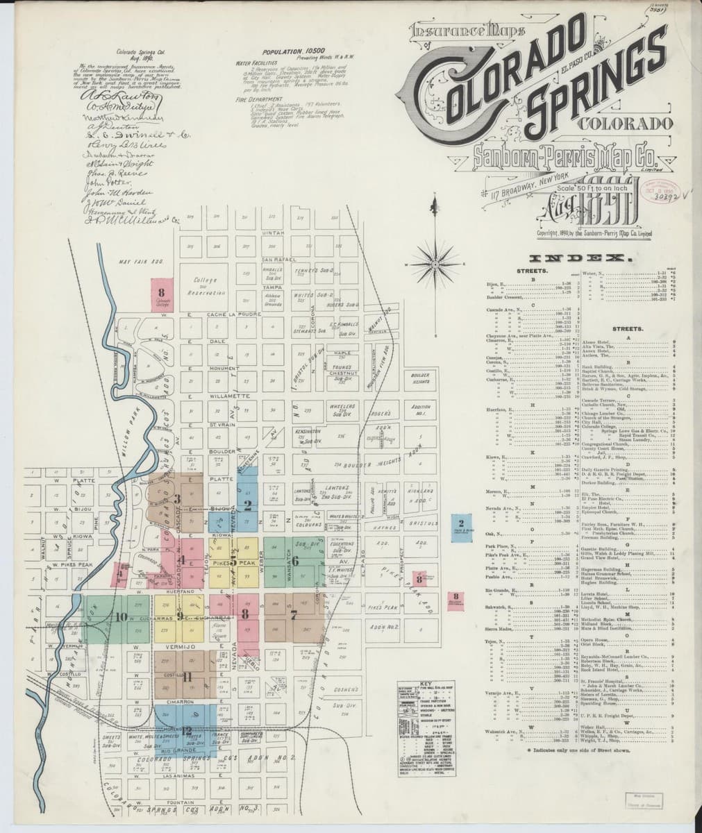 Framed print of Colorado Springs, Colorado (1890)