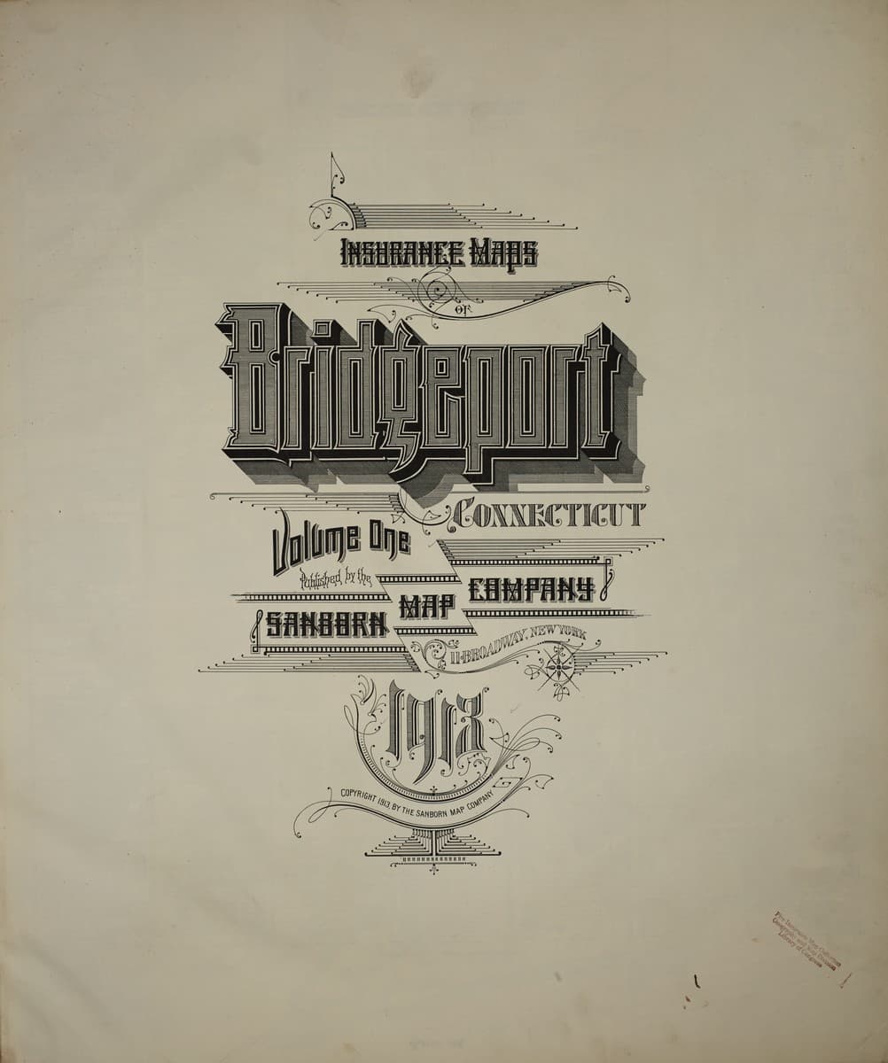 Framed print of Bridgeport, Connecticut (1913)