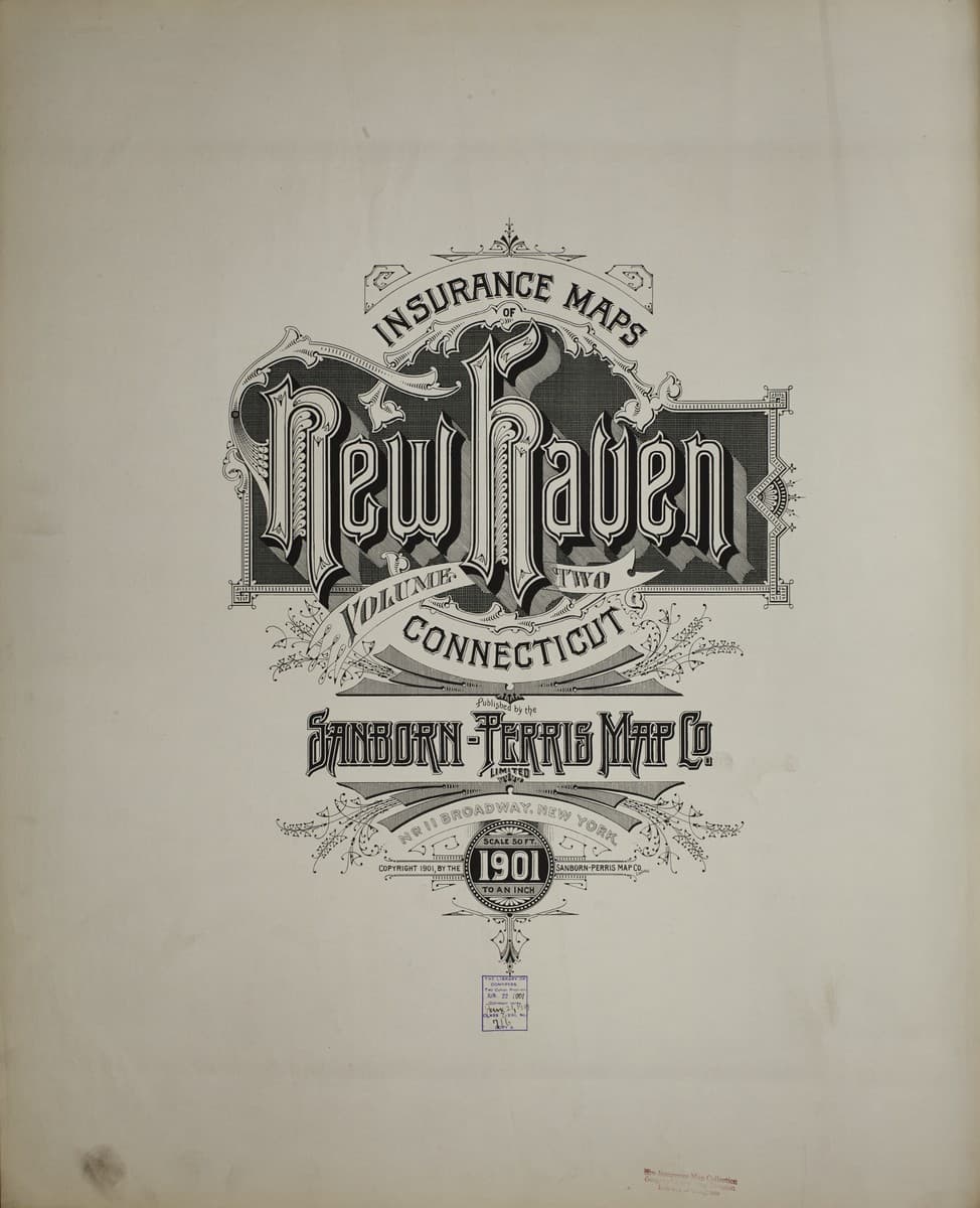Framed print of New Haven, Connecticut (1901)